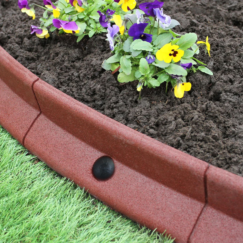 MonsterShop Terracotta 4ft 20 Pack Flexible Lawn Edging Image 2