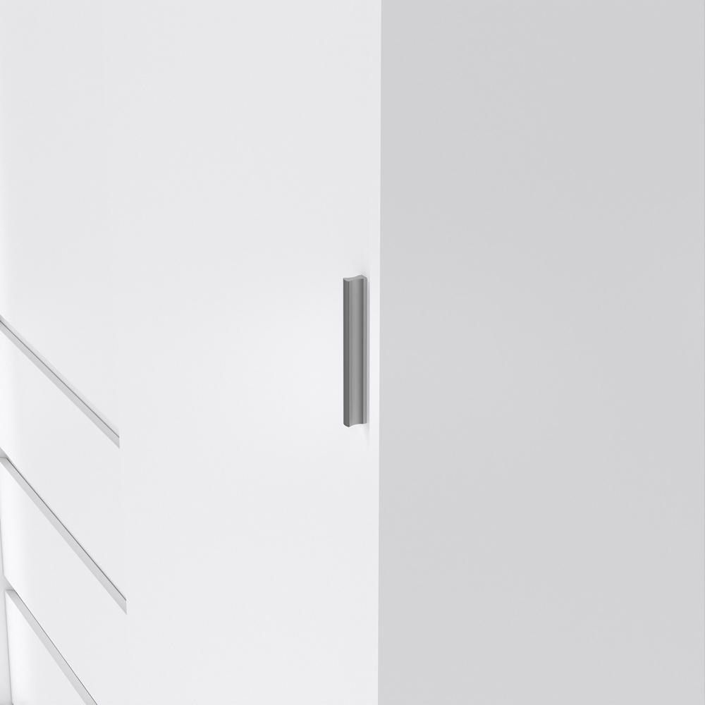 Florence 2 Door 3 Drawer White High Gloss Sliding Wardrobe Image 5
