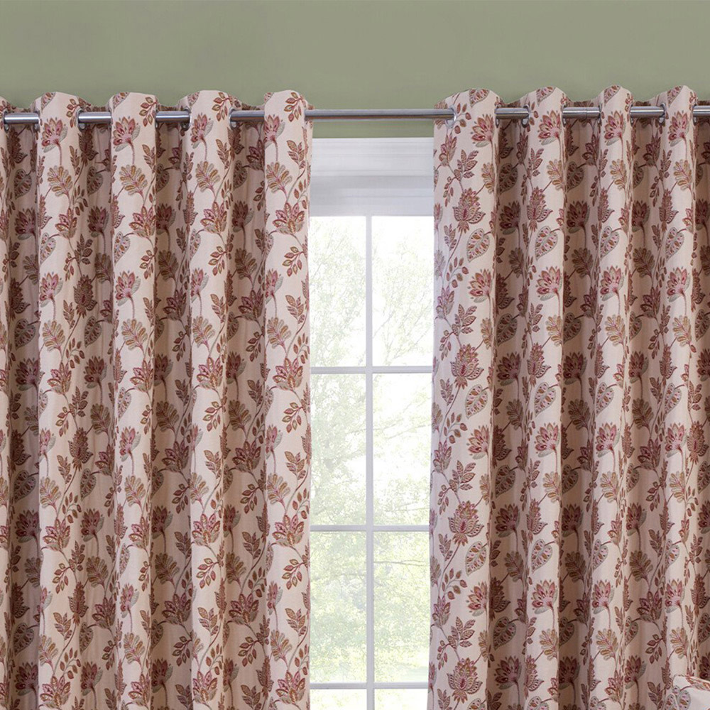 Regency Floral Jacquard Curtain Pink 229cm Image 6
