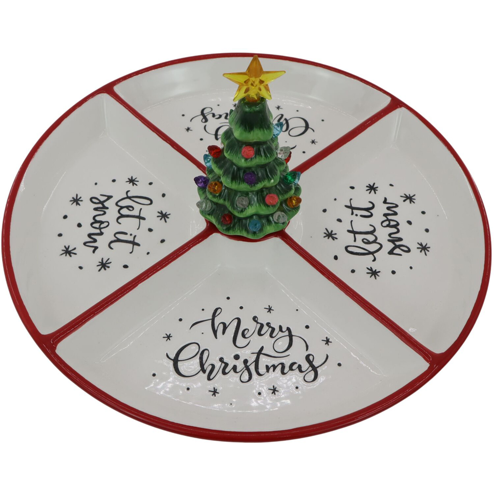 Grazing Dish with LED Tree - White and Red Image 2