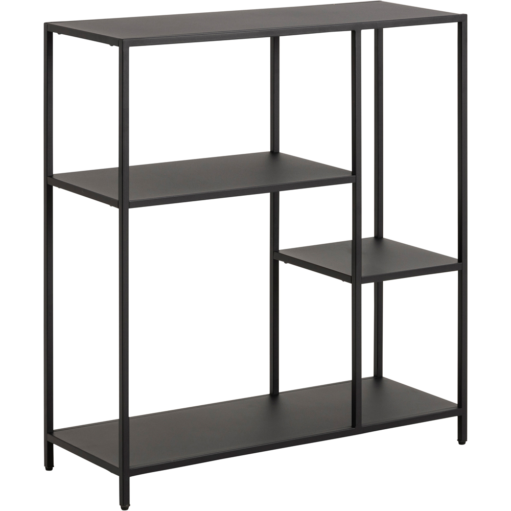 Furniture To Go Newcastle Matt Black 3 Shelf Asymmetrical Bookcase Image 3