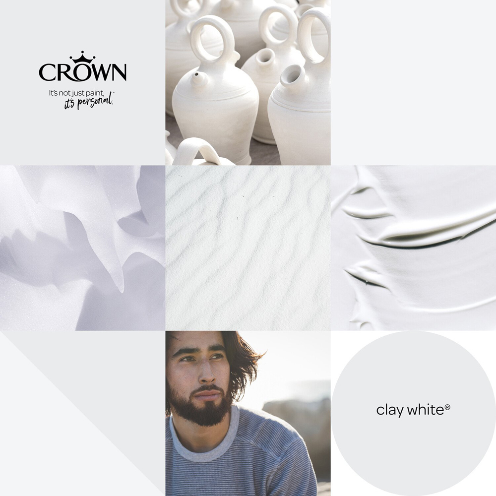 Crown Wall & Ceilings Clay White Matt Emulsion Paint Image 9