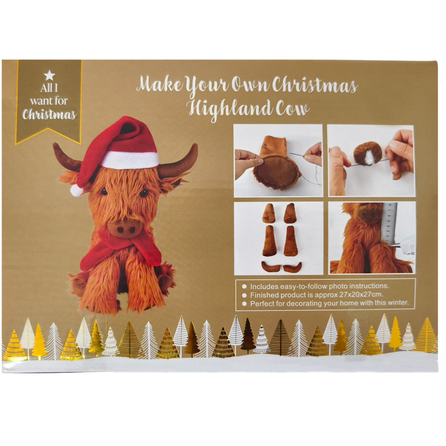 Make Your Own Christmas Highland Cow KitBrown Image