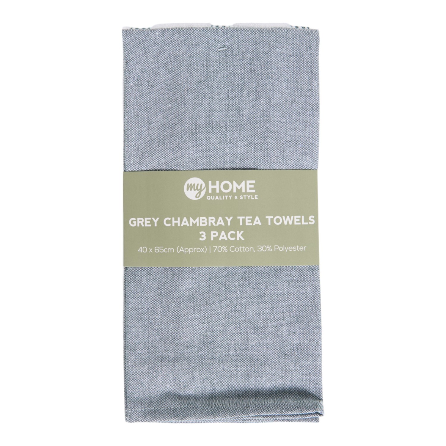 Pack of 3 Teatowels Grey Image 2