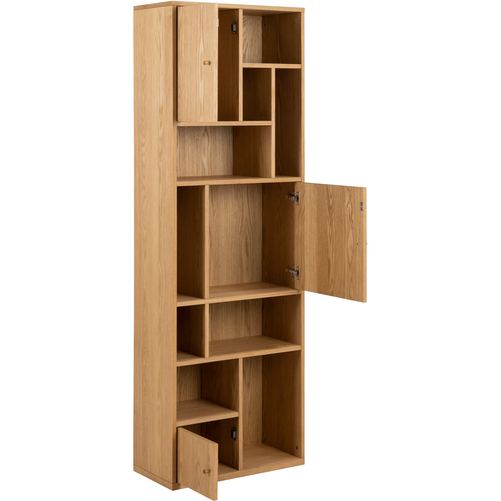 Furniture To Go Rangoon Oak 3 Door 9 Shelf Bookcase Image 4