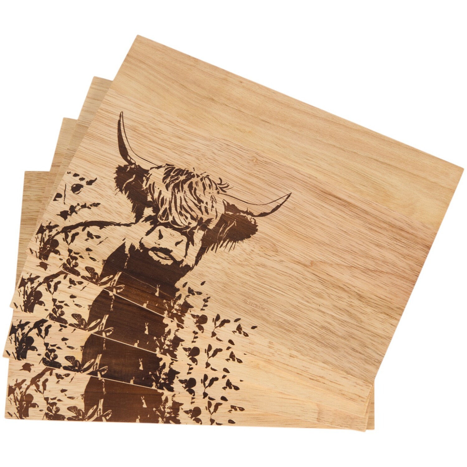 Pack of 4 The Highland Cow Placemats Natural Image 4