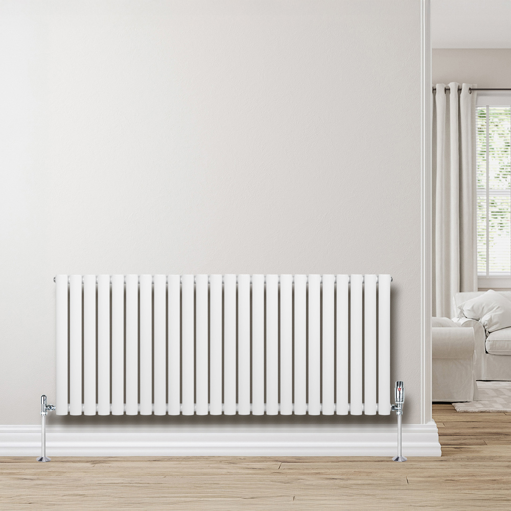 MonsterShop 4674 BTU White Oval Single Column Radiator 600 x 1440mm Image 2
