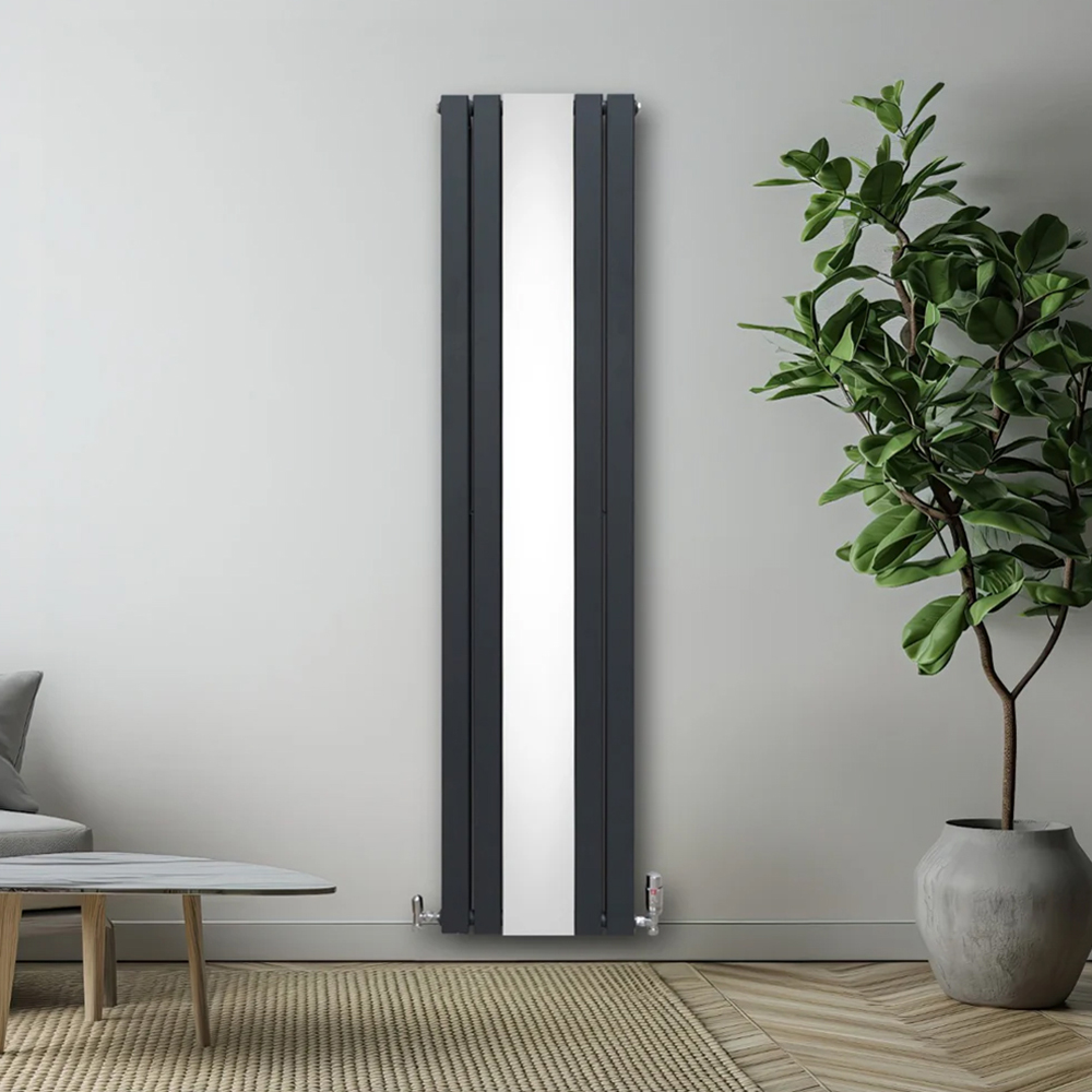 Monster Shop 6012BTU Anthracite Grey Flat Panel Mirror Radiator 1800 x 425mm Image 2