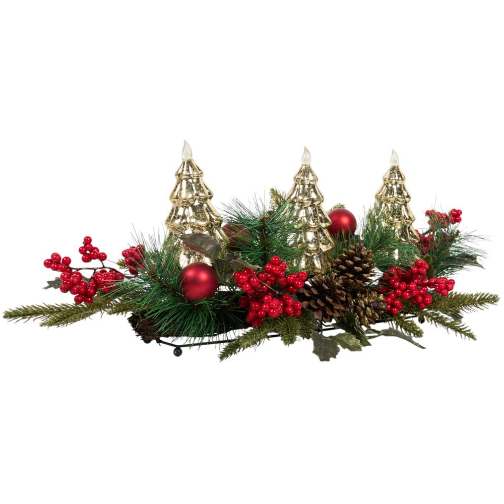 Christmas LED Tree Centrepiece Green and Red Image 2