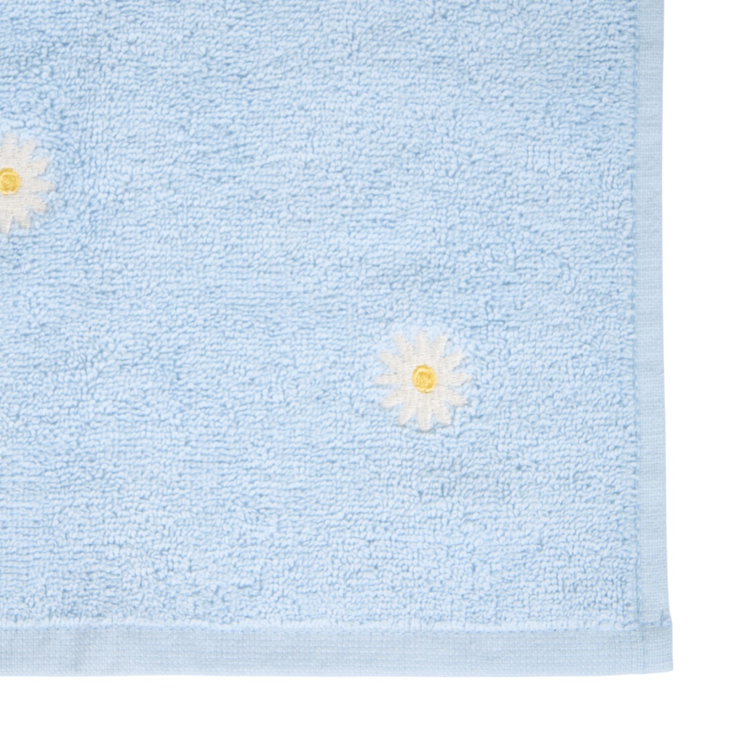Daisy Embroidered Hand Towel Blue Image 5