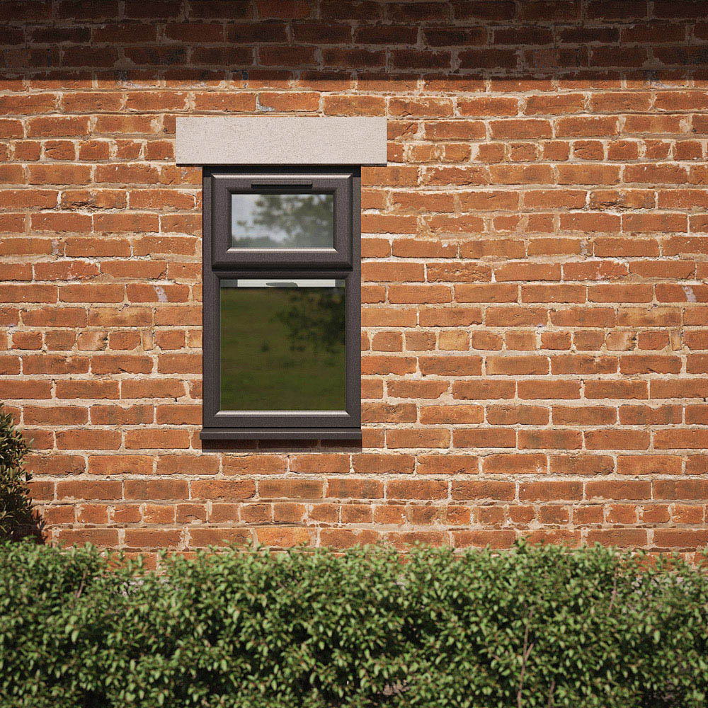 Crystal Black and White Top Hung Over Fixed Light Clear Triple Glazed Window 610 x 1115mm Image 4