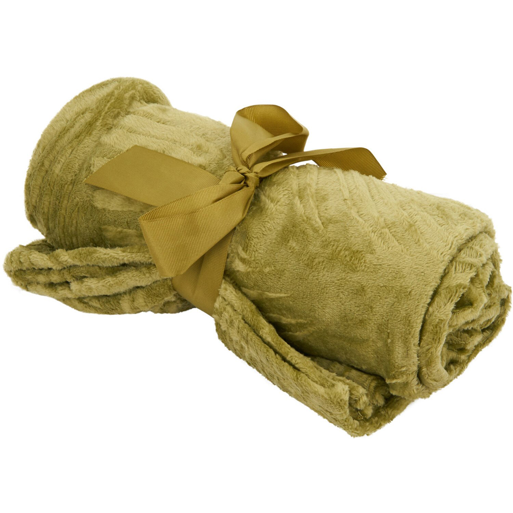 Palm Leaf Embossed Throw - Green Image 2