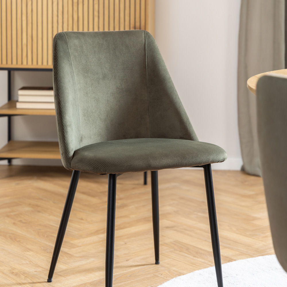 Furniture To Go Ines Corduroy Olive Green Dining Chair Set of 4 Image 7