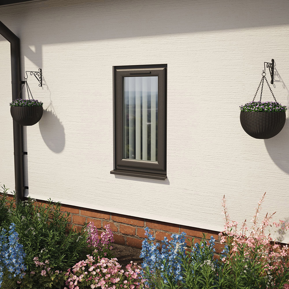 Crystal Black and White LH Side Hung Obscure Triple Glazed Window 610 x 1115mm Image 2