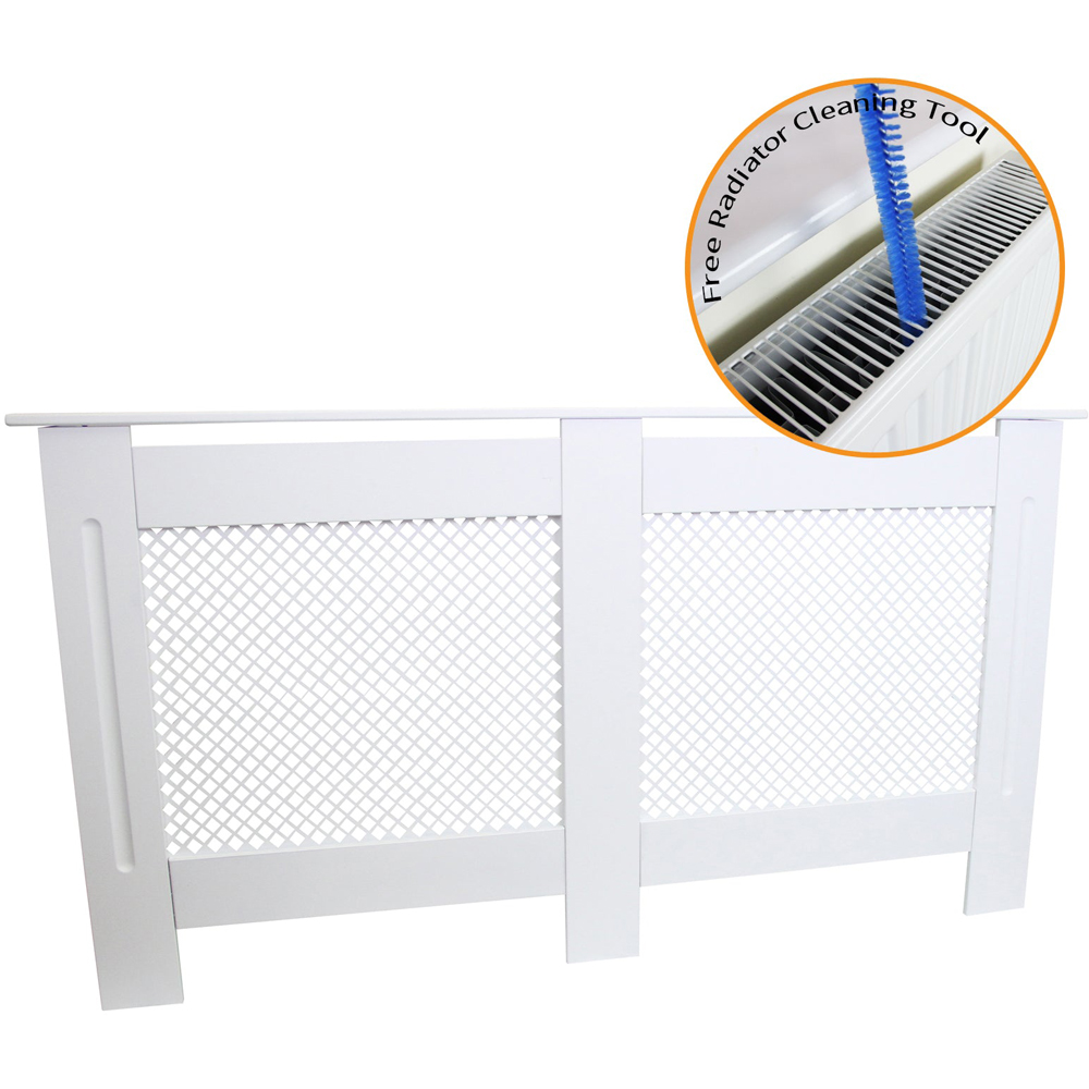 MonsterShop White Trellised Grill MDF Radiator Cover 820 x 1515mm Image 4