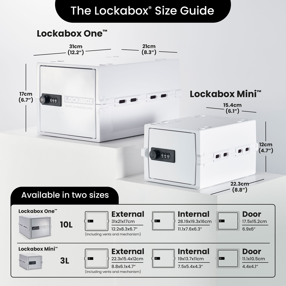 Lockabox 3L Opal White Lockable Mini Storage Box Image 5