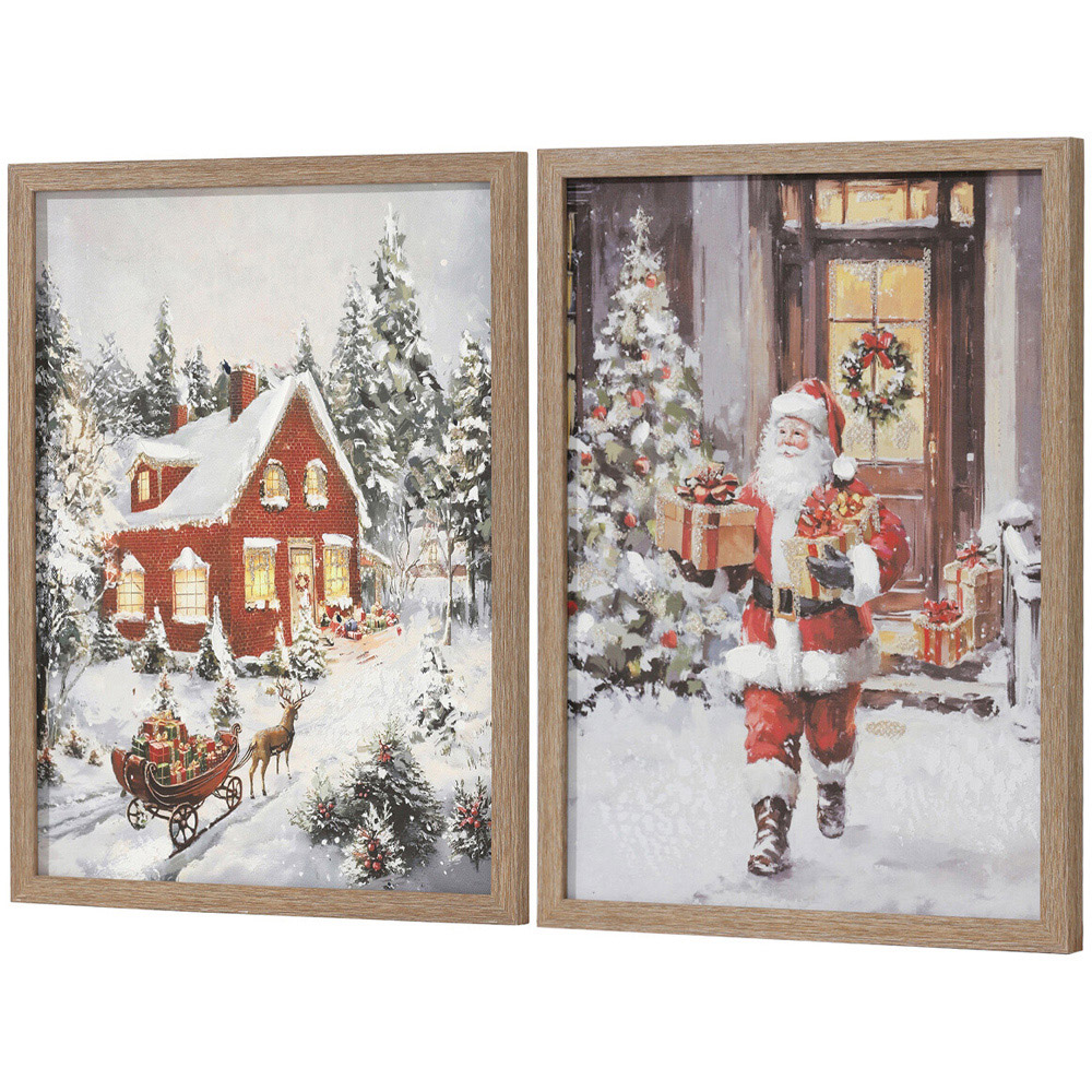 Set of 2 Santa Delivery Framed Wall Art Image 6