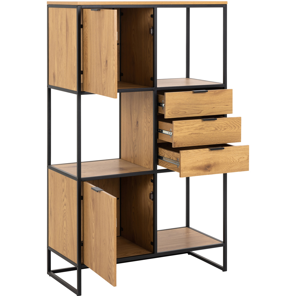 Furniture To Go Swindon Black 2 Door 3 Drawer 3 Shelf Bookcase Image 4