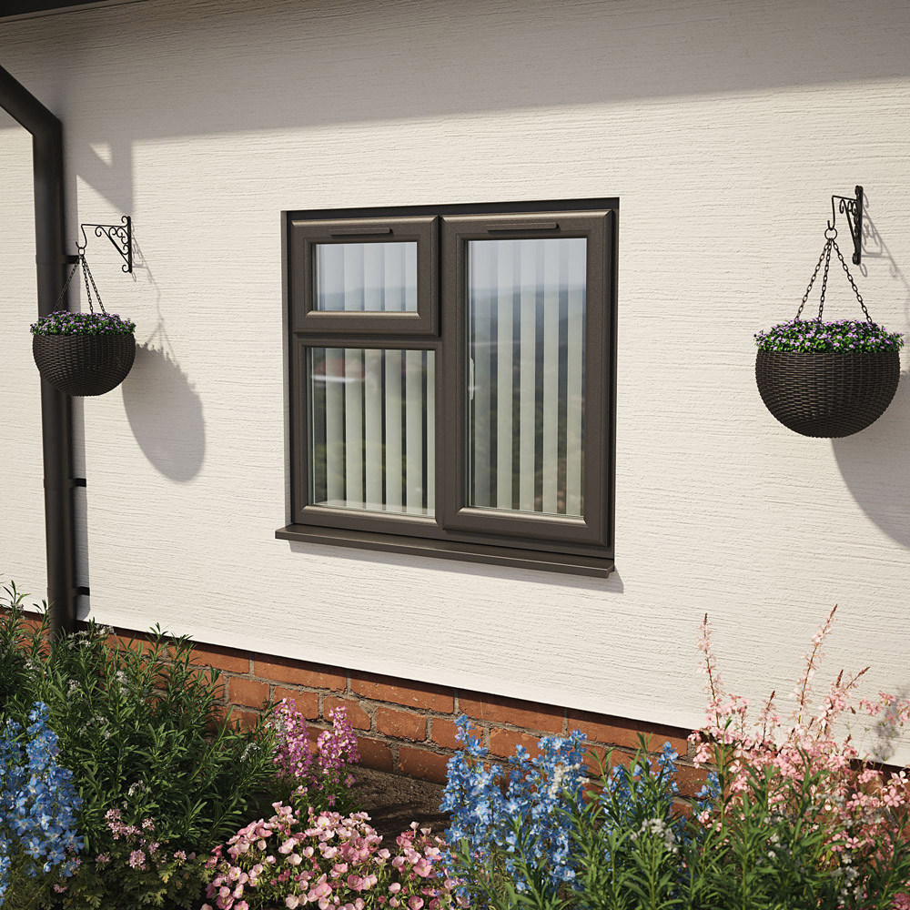 Crystal Black and White RH Side Hung and Top Opener Clear Double Glazed Window 1190 x 965mm Image 2