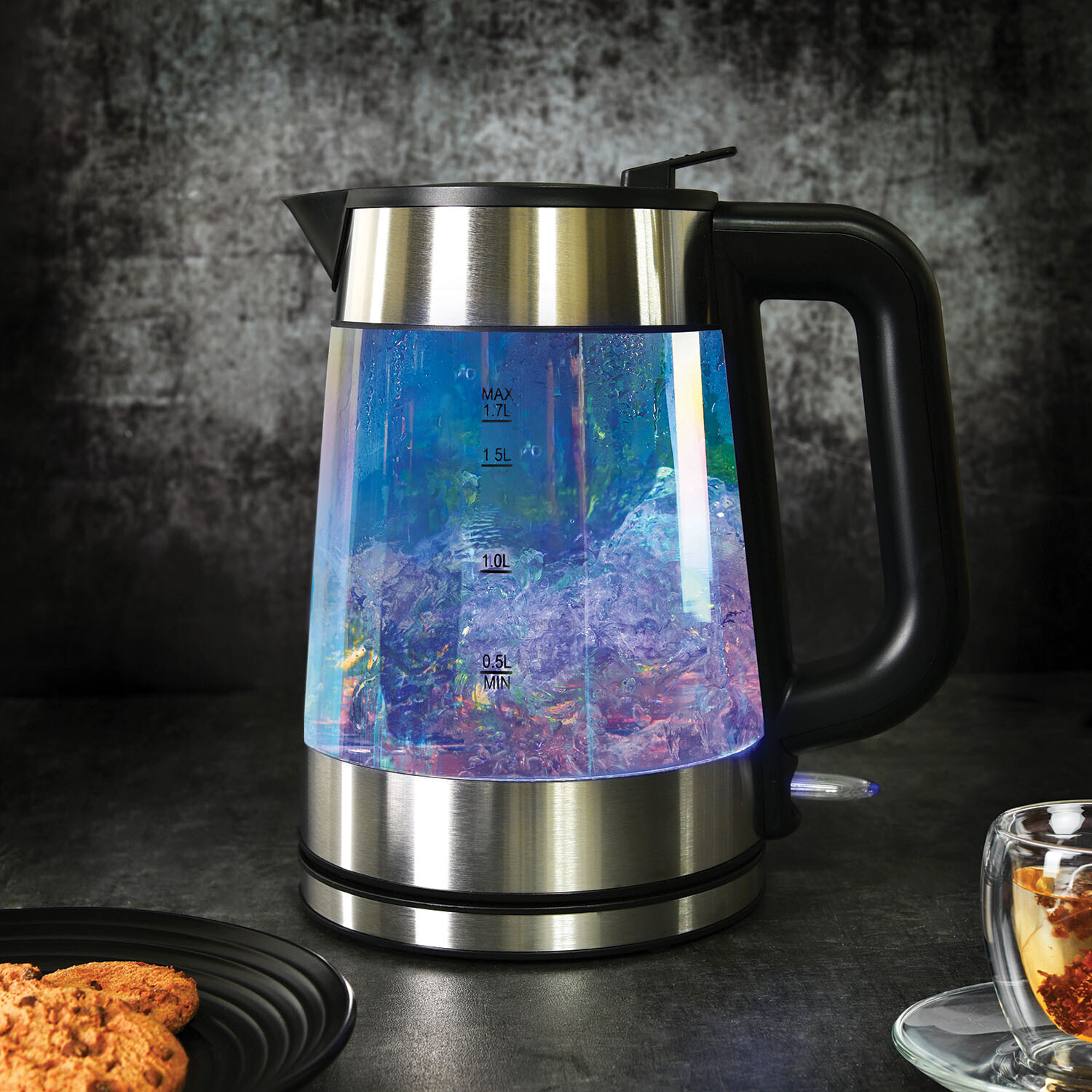 5 Colour Lustre Glass Kettle - Multicolour Image 2