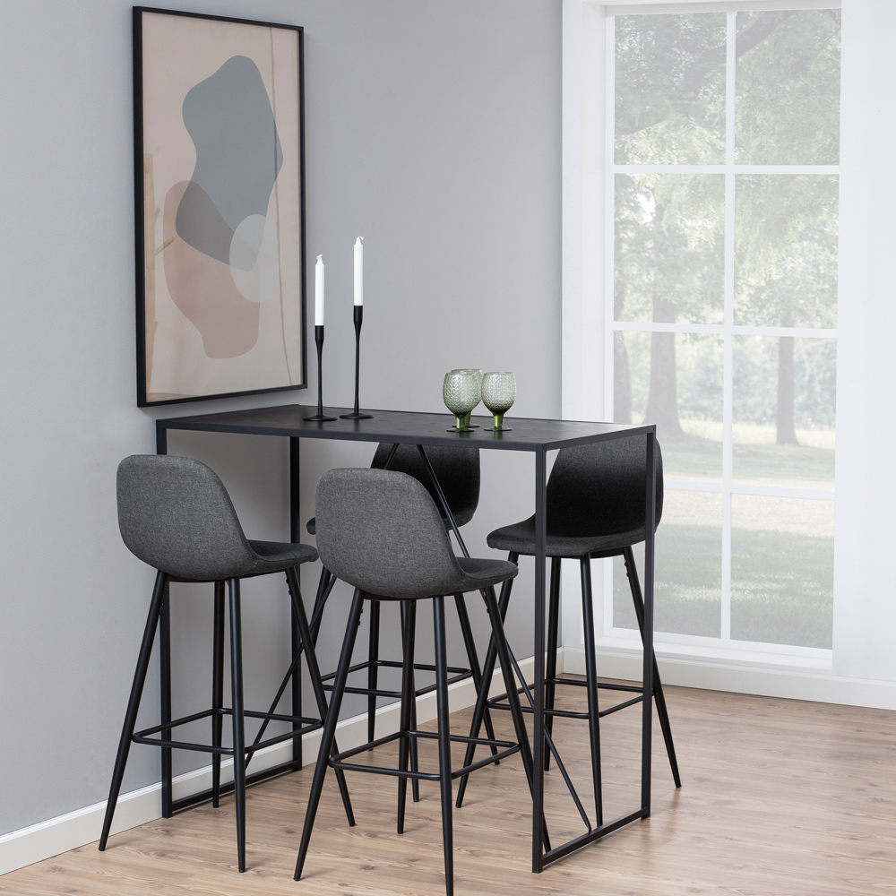 Florence Seaford Black Ash Top Metal Bar Table Image 8