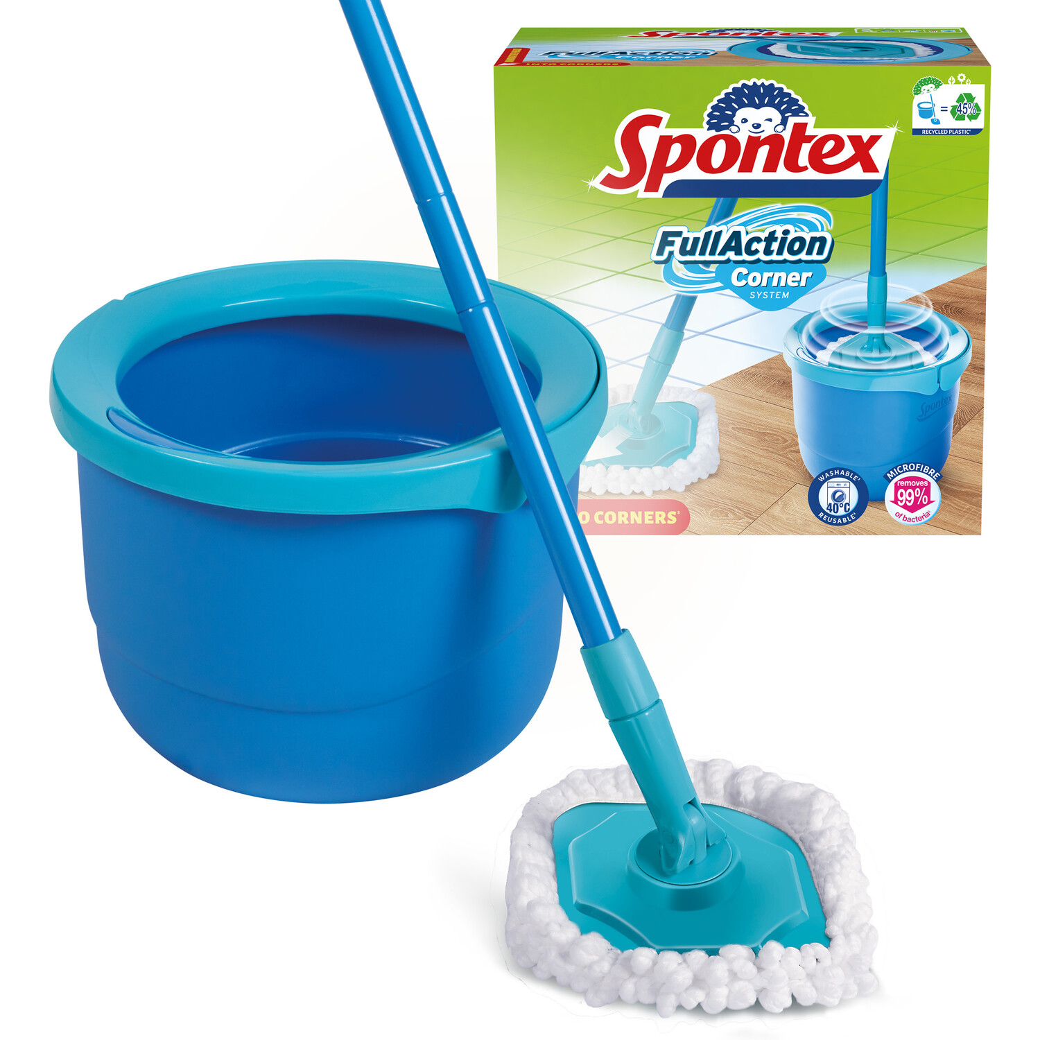 Spontex Full Action Spin Mop and Bucket - Blue Image 5