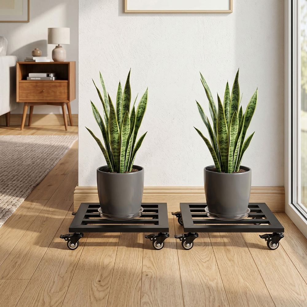 Toque 30 x 30cm Heavy Duty Plant Caddy with Wheels Set of 2 Image 2
