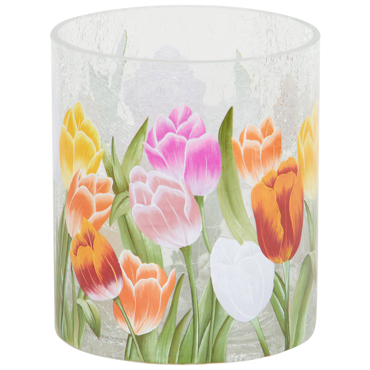 Tulip Crackle Candle Holder - Multicolour Image 2