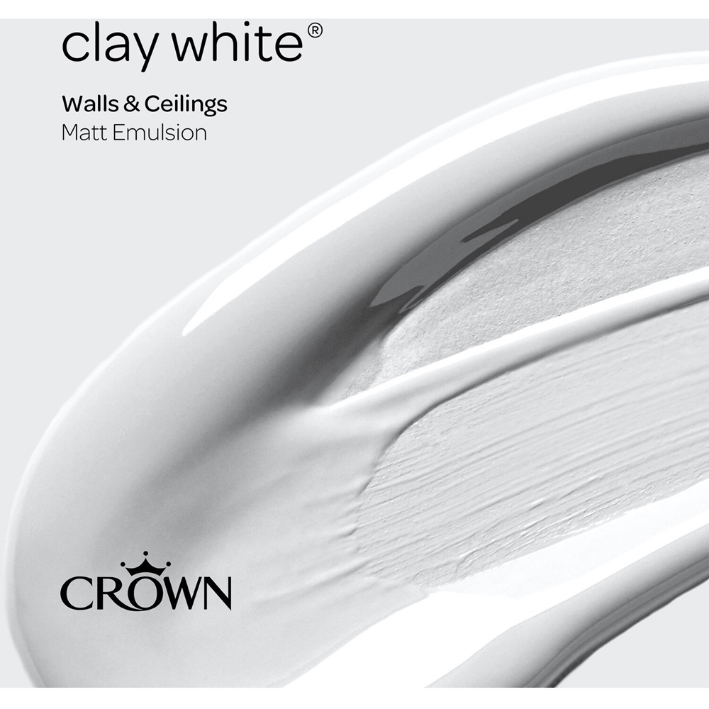 Crown Wall & Ceilings Clay White Matt Emulsion Paint Image 6