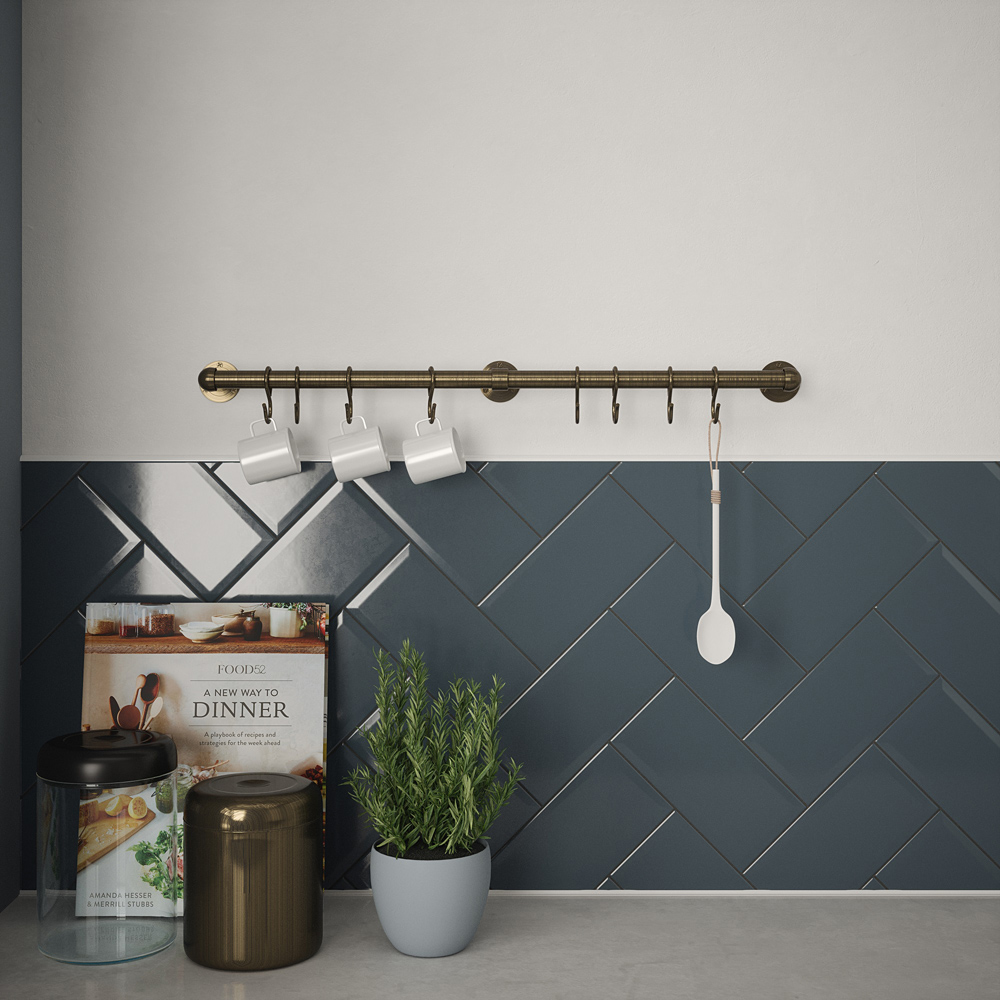 Rothley Antique Brass Utensil Rail 19 x 600mm Image 4