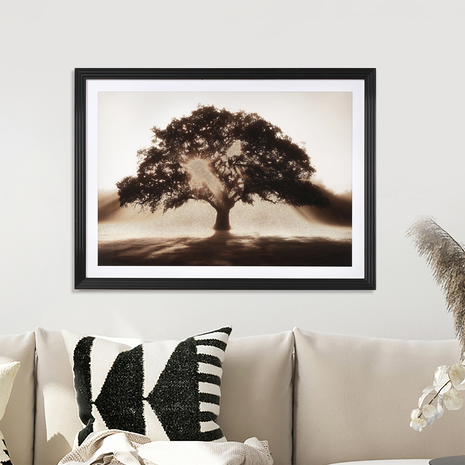 Embellished Sunlit Tree Framed Art Multicolour Image 2