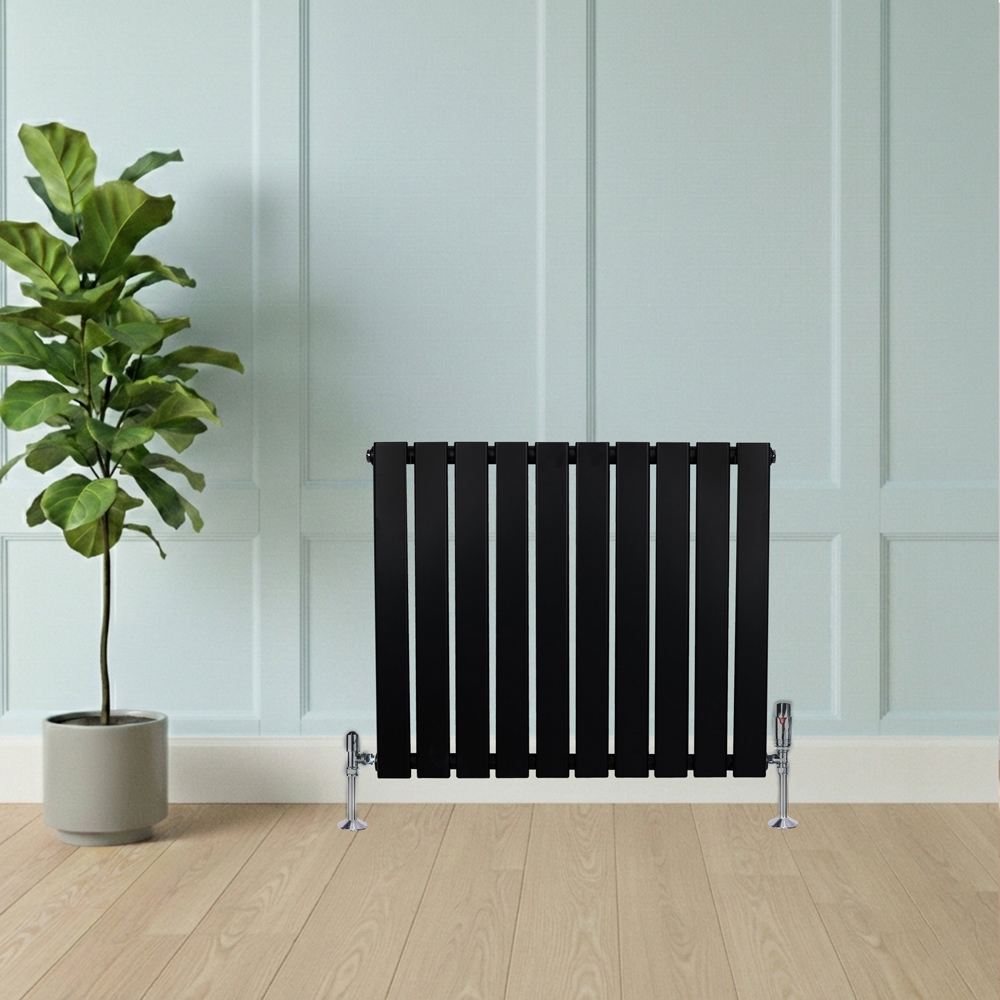 MonsterShop 2168 BTU Black Flat Single Column Radiator 600 x 700mm Image 2