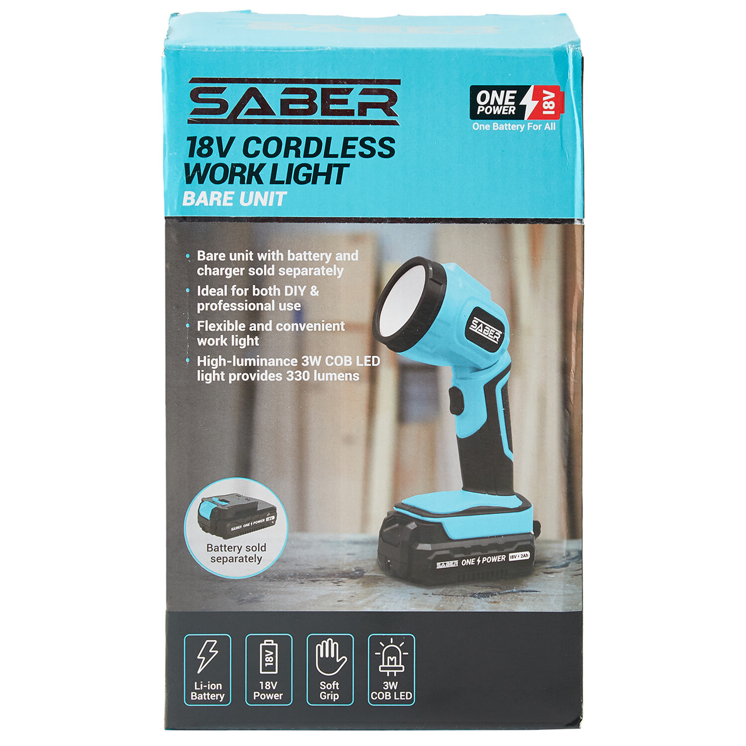 Saber 18V One Battery Cordless Work light Bare Unit Image 2