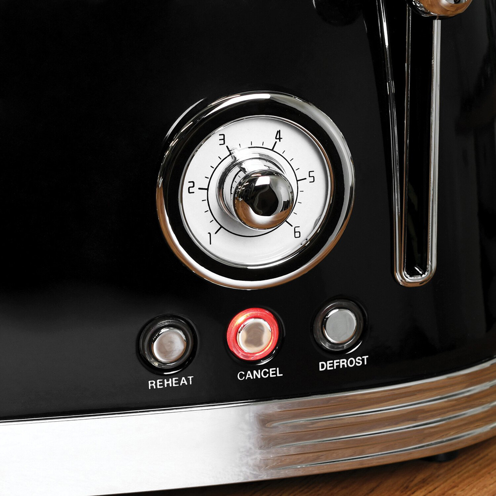 Retro 4 Slice Toaster Black Image 4