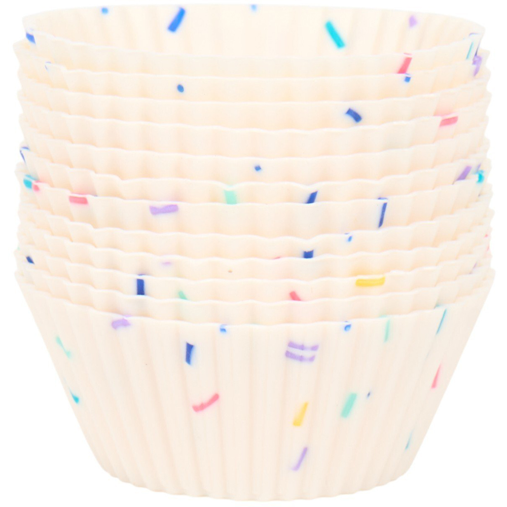 Set of 12 Sprinkles Silicone Cupcake Cases Neutral Image 3