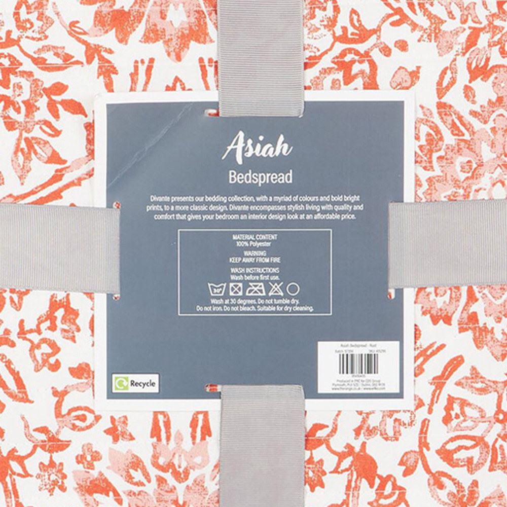 Asiah Printed Bedspread White and Rust Image 6