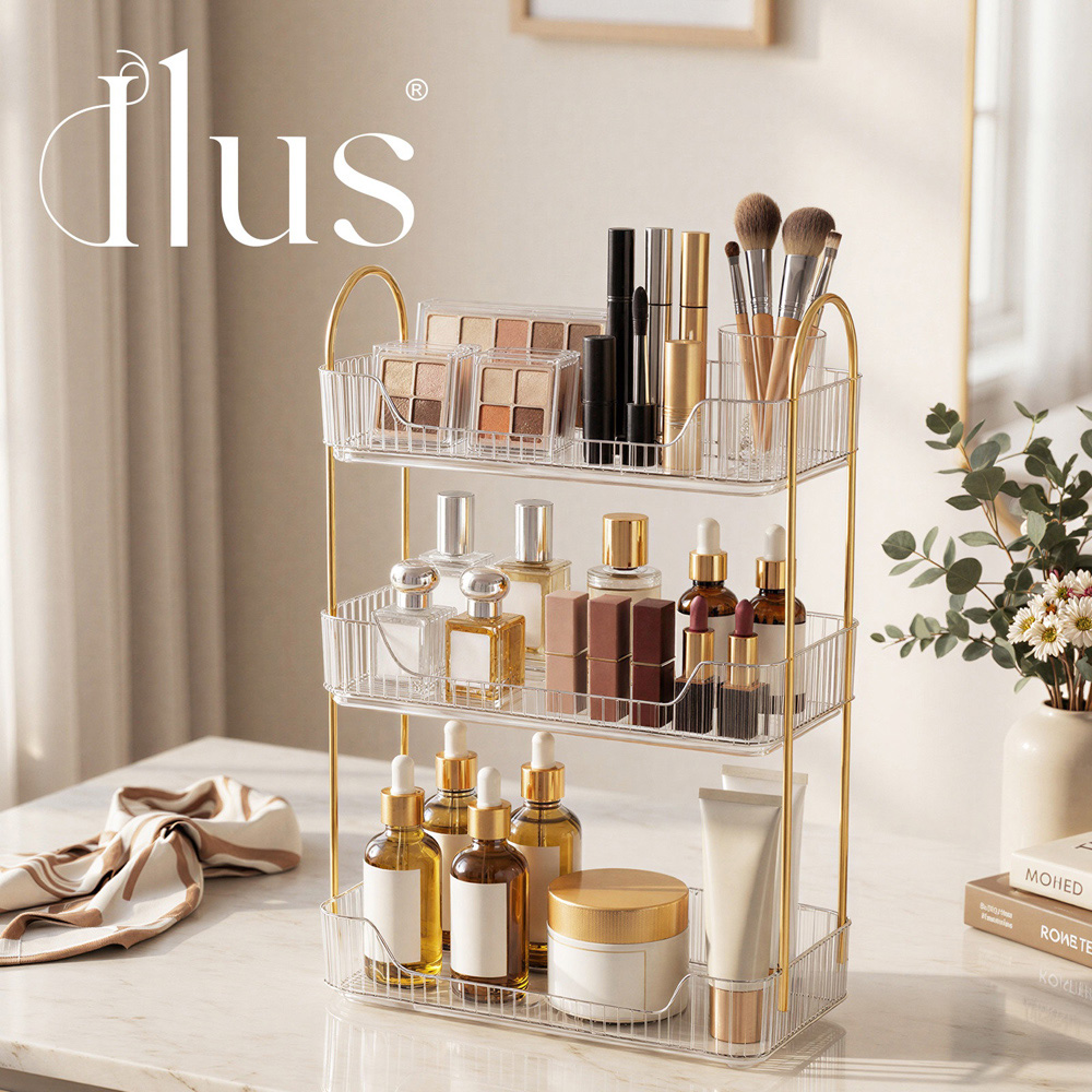 ilus White 3 Shelf Makeup Organiser Rack Image 8