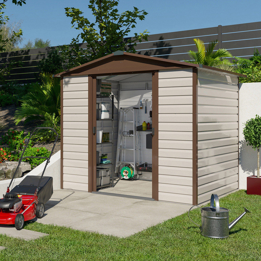 Yardmaster 8 x 6ft Shiplap Deluxe Apex Metal Storage Shed Image 3