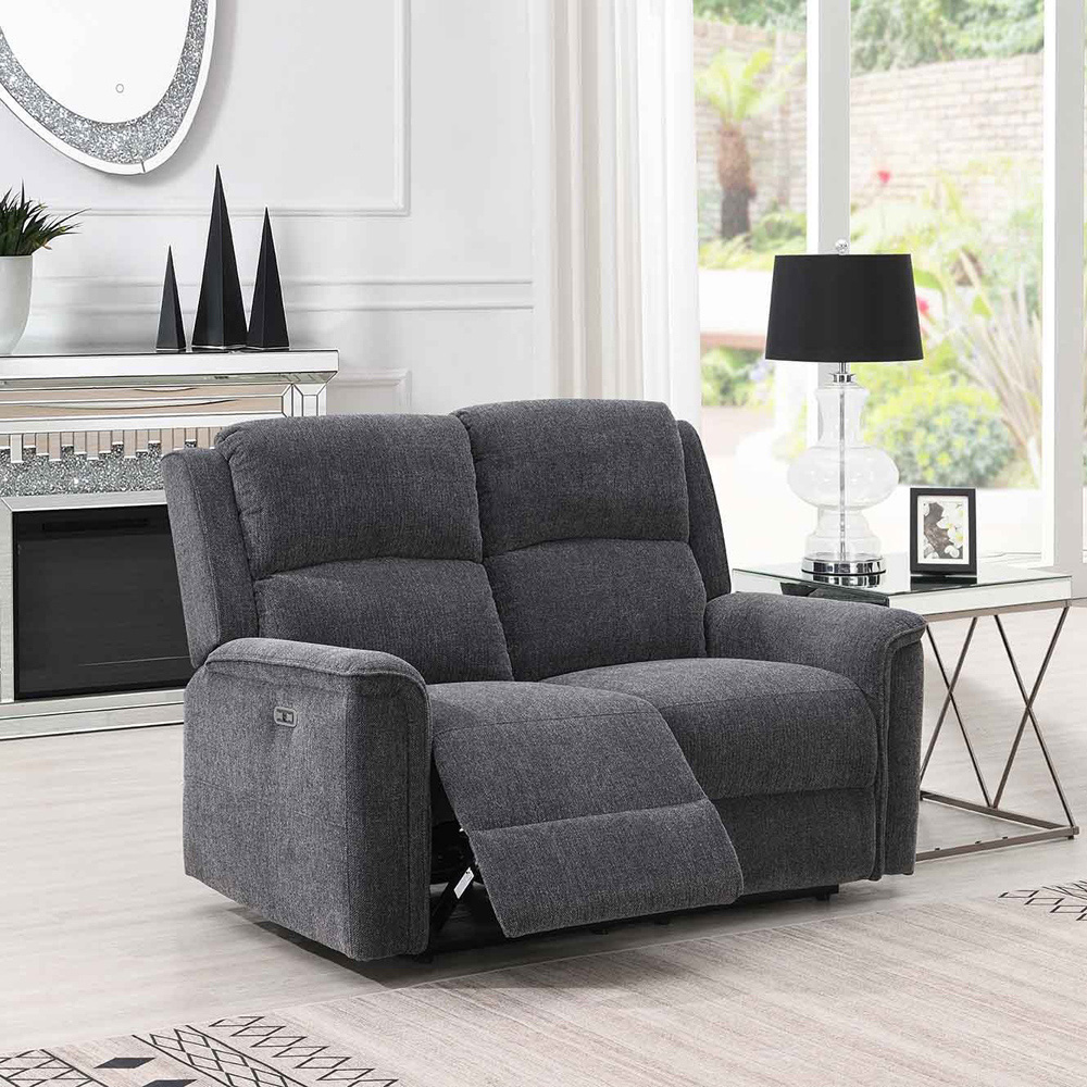 Allen 2 Seater Dark Grey Power Recliner Sofa Image 5