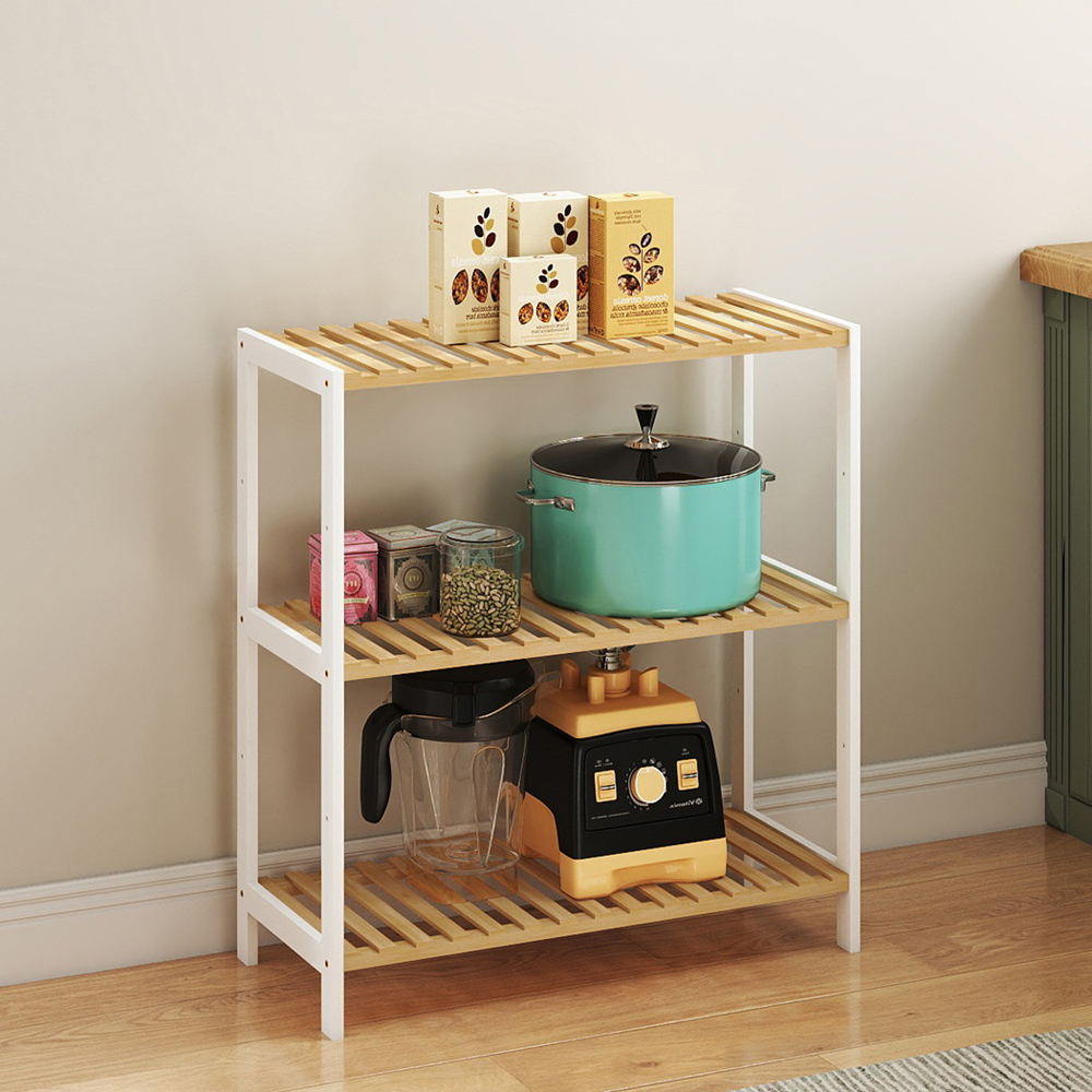 Levede 3-Tier Bamboo and Steel Shoe Rack Stand Image 2