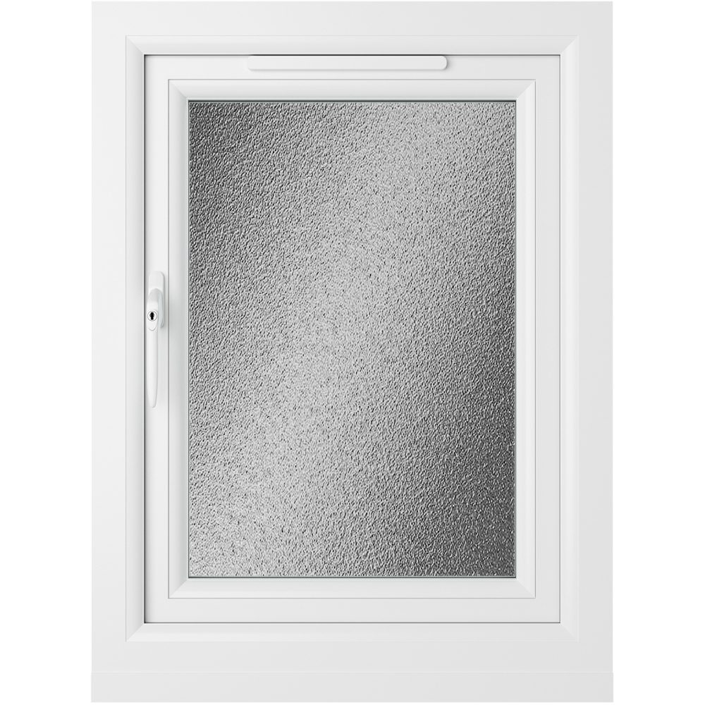 Crystal LH Side Hung Grey White Obscure Glass uPVC Double Glazed Window 610 x 820mm Image 2