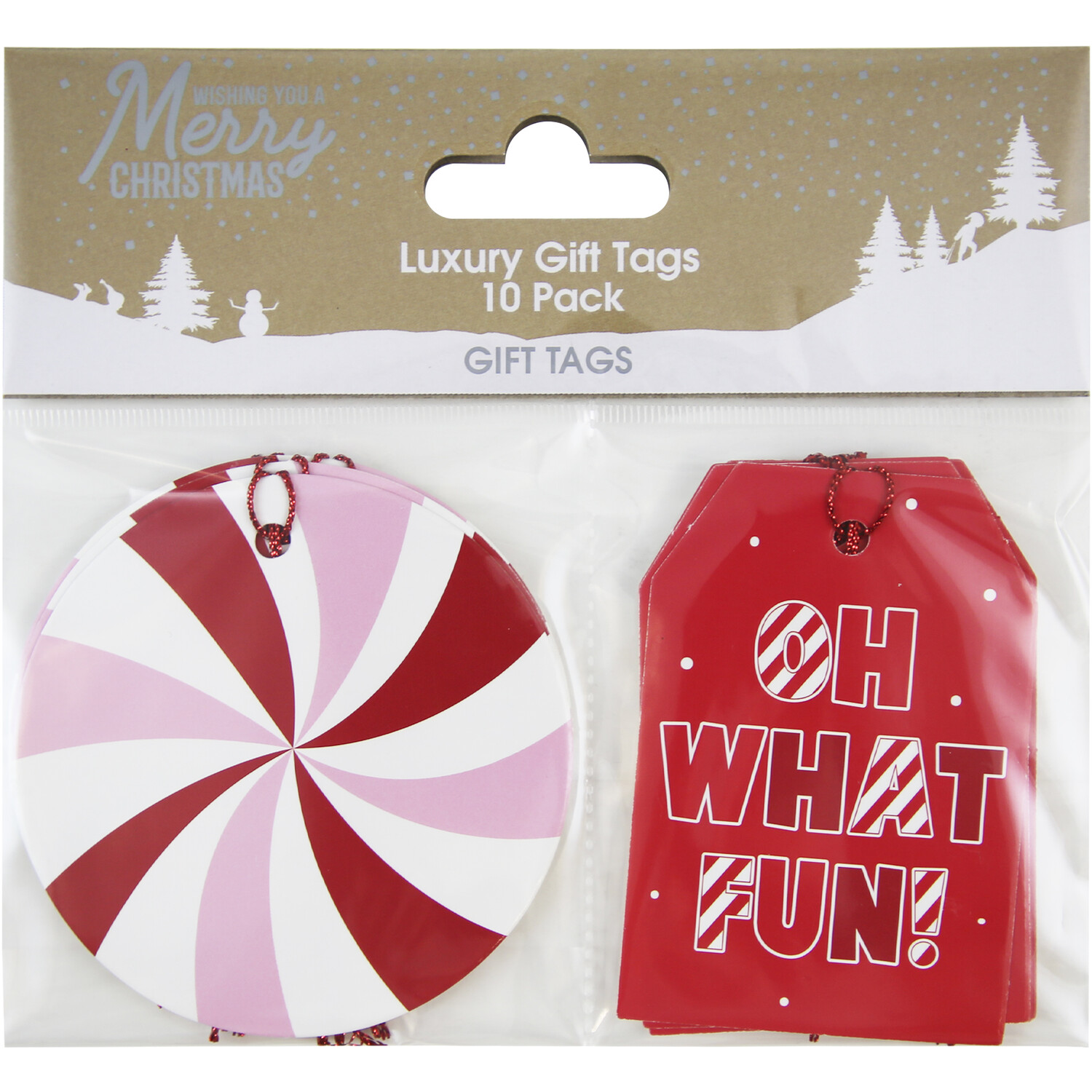 Pack of 10 Candy Cane Gift Tag Image