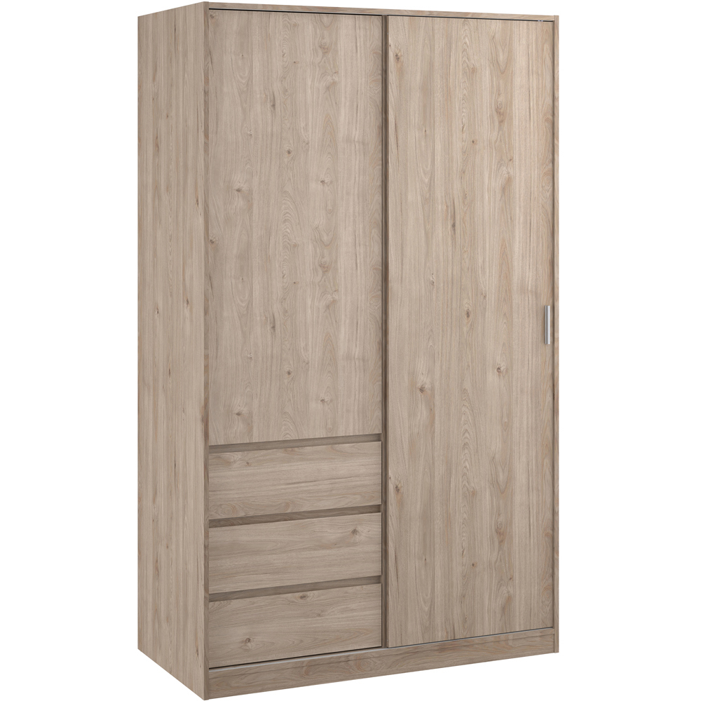 Florence 2 Door 3 Drawer Jackson Hickory Oak Sliding Wardrobe Image 2