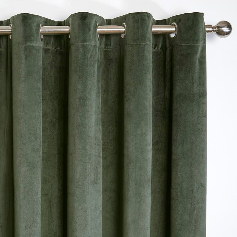 Divante Vermont Velvet Blackout Curtains - Olive / 168cm / 183cm Image 5