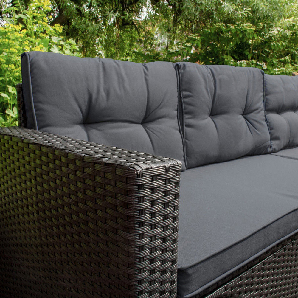 Jardi 9 Seater Black Rattan Outdoor Corner Sofa Set Image 4