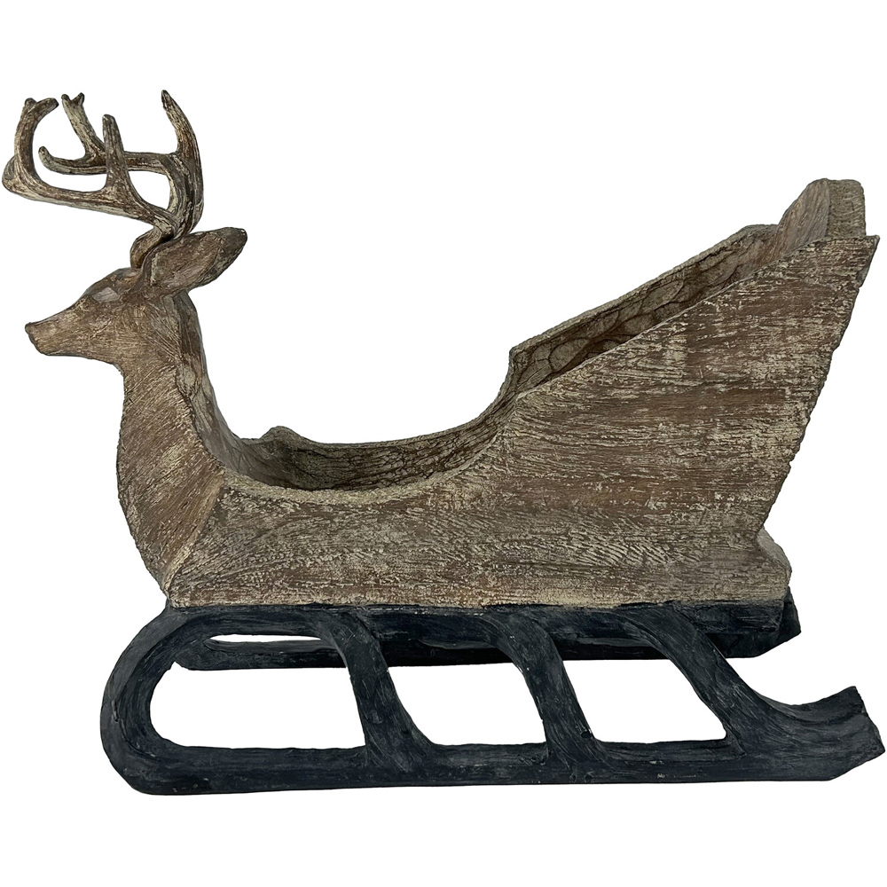 Wood Effect Deer SleighBrown Image 3