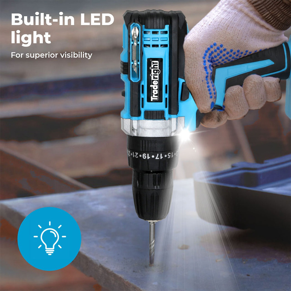 Traderight HW0262 Cordless Combi Drill Driver with Battery 21V Image 7