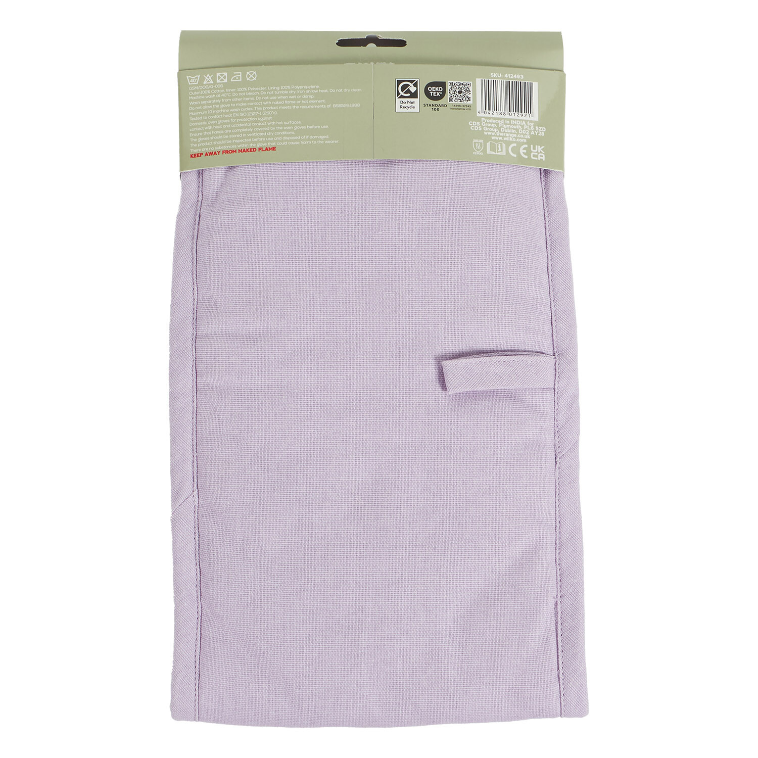 Lilac Daisy Double Oven Glove - White and Lilac Image 5