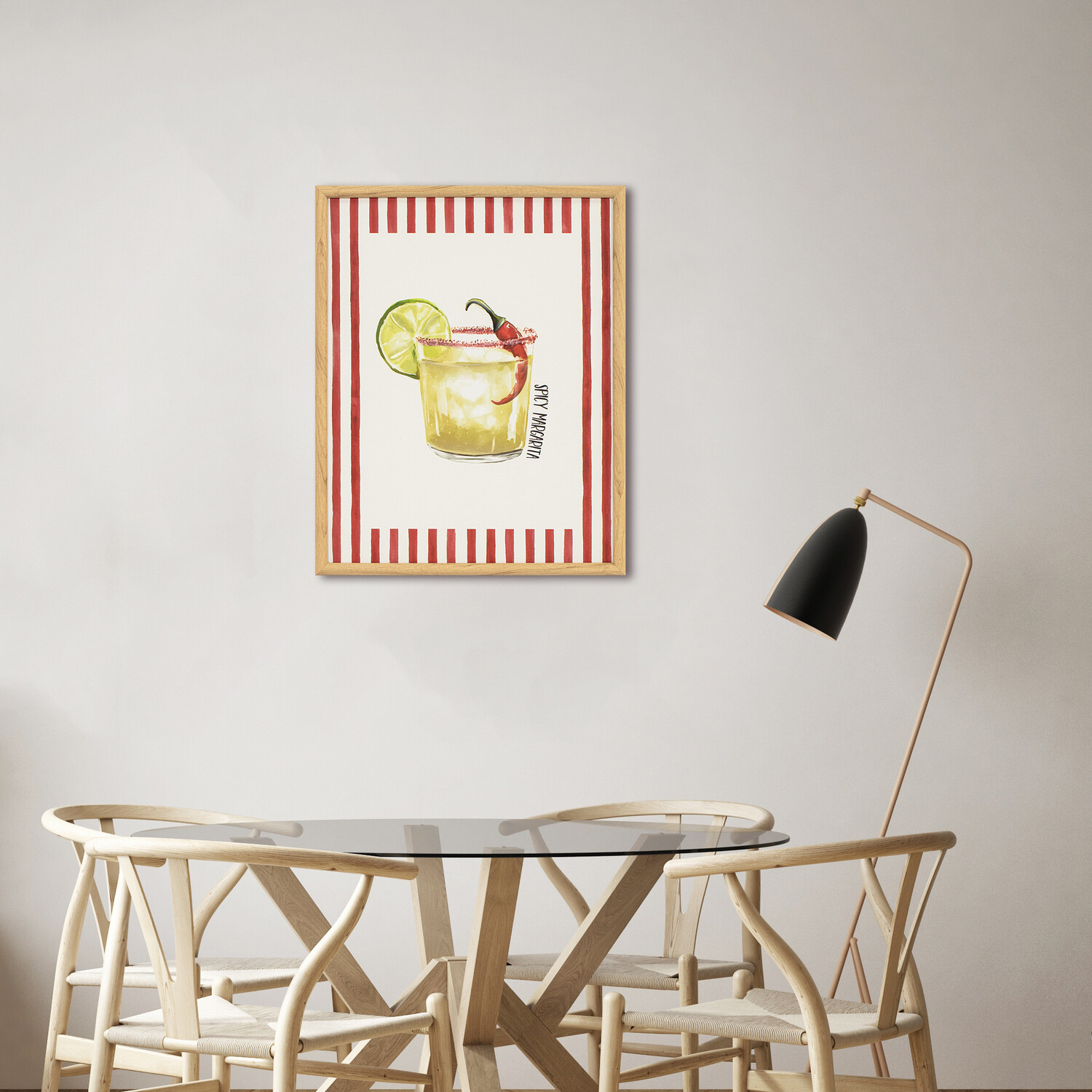 Trendy Striped Cocktail Framed Canvas Image 7