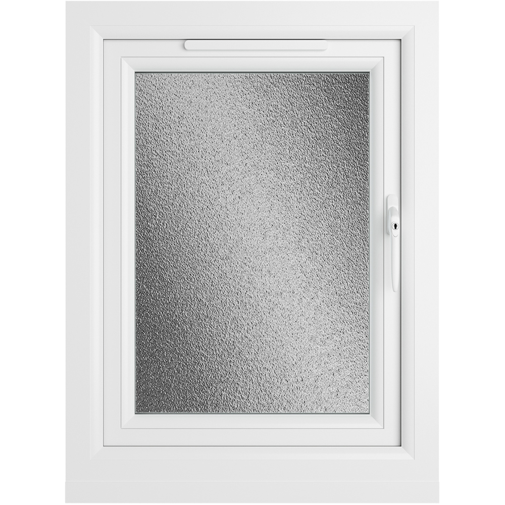 Crystal RH Side Hung Grey and White Obscure Glass uPVC Triple Glazed Window 965 x 610mm Image 2